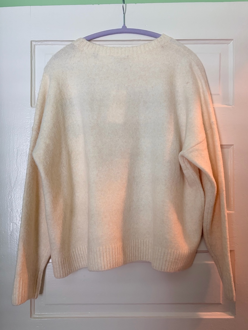 Ted Baker Cream Crewneck Sweater with Pink and Purple Floral Intarsia - Picture 3 of 10